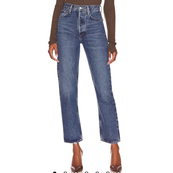 Agolde Denim - AGOLDE Blue 90's Pinch Waist High Rise Straight Jeans